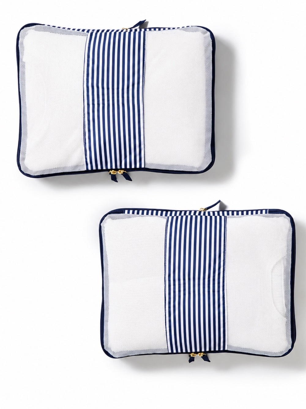 Mark & Graham COMPRESSION PACKING CUBES, SET OF 2 Navy-White Stripes